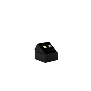 Chanel Classic Mini CC Logo Earrings Pearl/Crystal Light Gold Tone