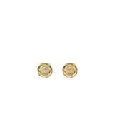 Chanel CC logo with round flower earrings black/gold tone