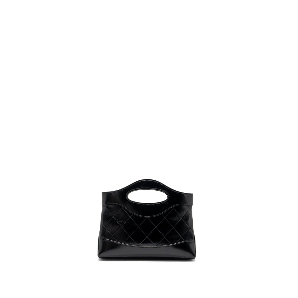 Chanel 24C mini 31 clutch with chain shiny calfskin black L (microchip)
