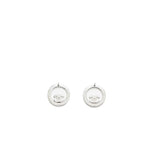 Chanel Round CC Logo Earrings Crystal