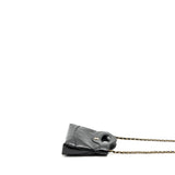 Chanel 24c Mini 31 Clutch With Chain Shiny Calfskin  Black L(Microchip)