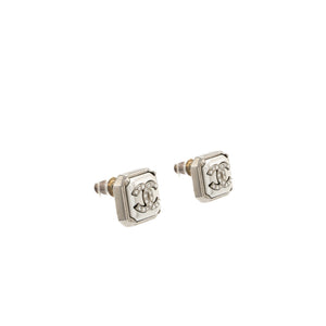 Chanel Square CC Logo Earrings Crystal