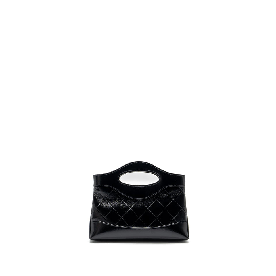 Chanel 24c mini 31 clutch with chain shiny calfskin black L (microchip)