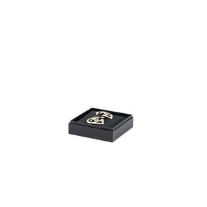 Chanel Giant Heart and CC logo earrings light gold tone