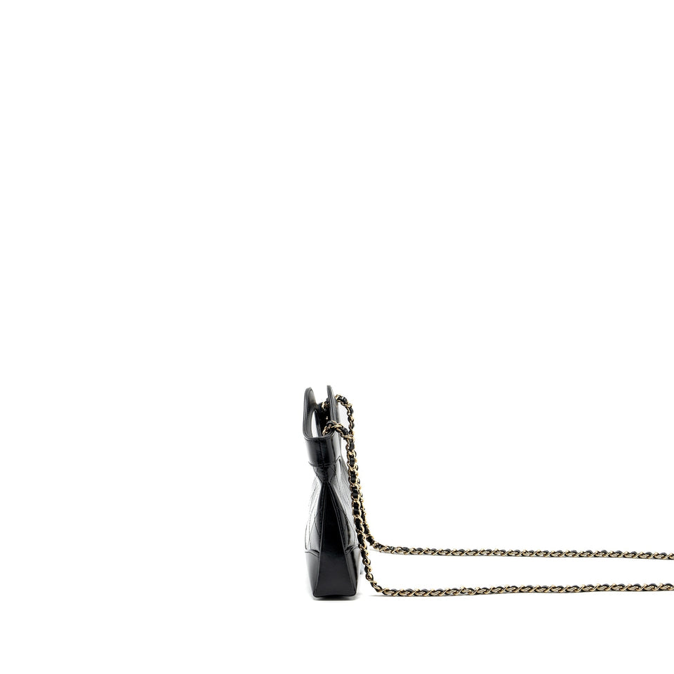 Chanel 24c mini 31 clutch with chain shiny calfskin black L (microchip)