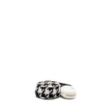 Chanel 19 round clutch  with chain with coin purse tweed / lambskin black/ white