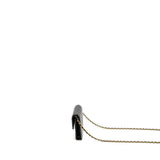 Chanel Zirconium Flap Clutch/ Holder with Chain Lambskin Black