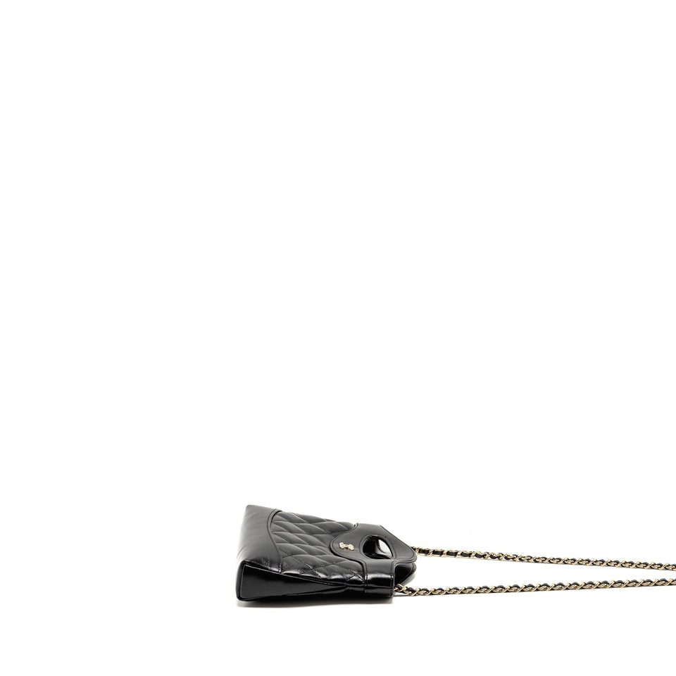 Chanel Mini 31 Clutch with Chain shiny lambskin black L (microchip)