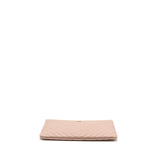 Chanel Chevron Zip Clutch calfskin light pink