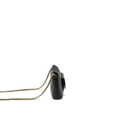 Chanel fold flap vanity clutch with chain caviar black