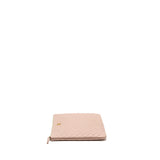 Chanel Chevron Zip Clutch calfskin light pink