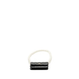 Chanel CC Logo Clutch with Giant Pearl Chain Lambskin Black L
