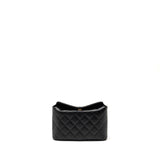 Chanel fold flap vanity clutch with chain caviar black