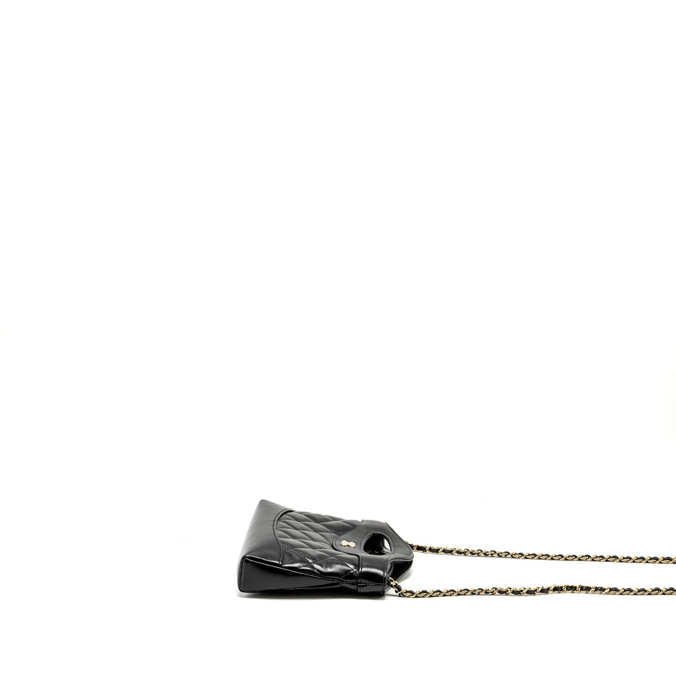 Chanel Mini 31 Clutch With Chain Shiny Calfskin Black L (Microchip)