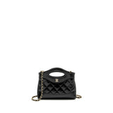 Chanel Mini 31 Clutch With Chain Shiny Calfskin Black L (Microchip)