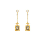 Chanel Perfume Bottle Drop Earrings Pearl/Crystal Gold Tone