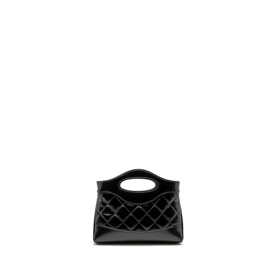 Chanel Mini 31 Clutch With Chain Shiny Calfskin Black L (Microchip)
