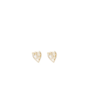 Chanel heart and CC logo earrings light gold tone