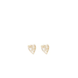 Chanel heart and CC logo earrings light gold tone
