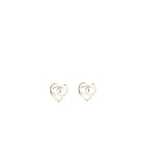 Chanel heart and CC logo earrings light gold tone