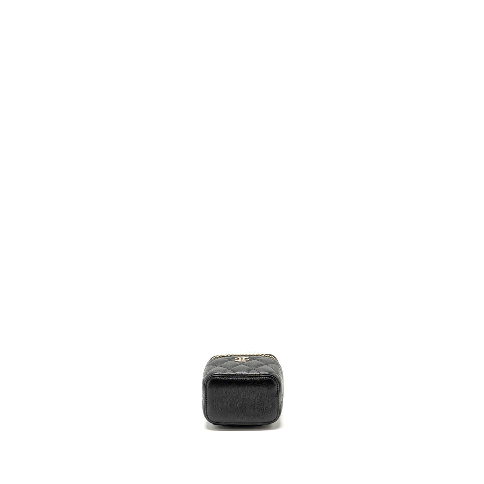 Chanel Small Vanity Clutch with Chain CC Pearl Caviar Black L