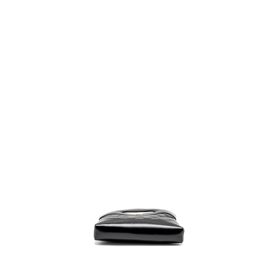 Chanel Mini 31 Clutch with Chain Shiny Lambskin Black L (Microchip)