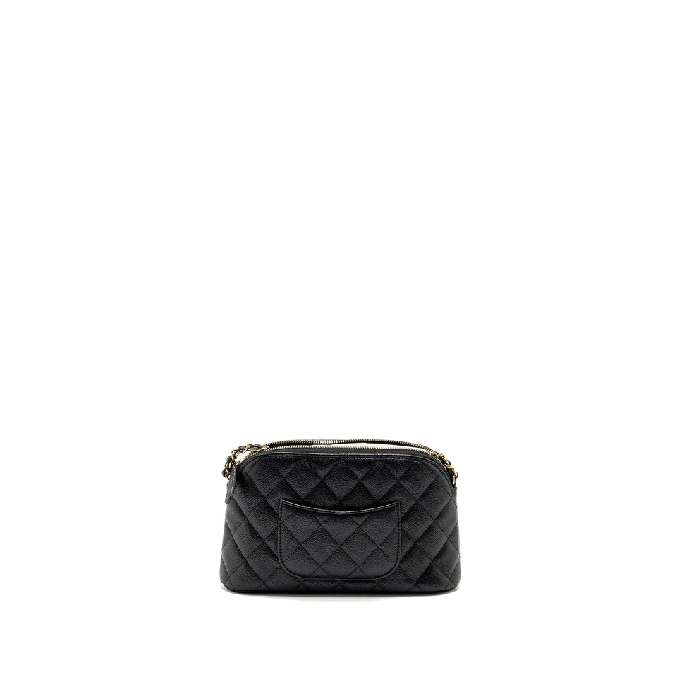 Chanel Classic CC Clutch with Chain Caviar Black L (Microchip)