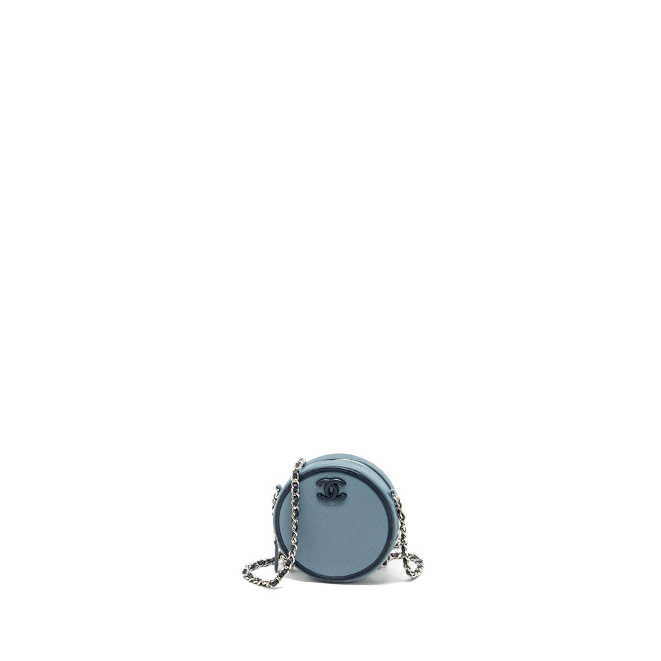 Chanel Round clutch with chain lambskin multicolour blue