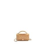 Chanel top handle mini flap clutch lambskin beige L (Microchip)
