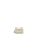 Chanel Boy Chain Clutch Caviar White  (Microchip)