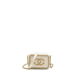 Chanel Mini Vanity Clutch with Chain Lambskin White