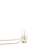 Chanel Round Clutch With Chain Caviar White L