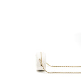 Chanel Round Clutch With Chain Caviar White L