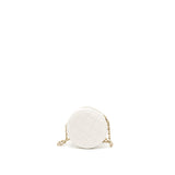 Chanel Round Clutch With Chain Caviar White L