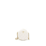 Chanel Round Clutch With Chain Caviar White L