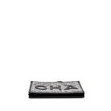 Chanel Letter Logo Clutch Bag Tweed PVC/Lambskin Black L