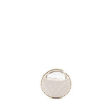 Chanel 23C Round Clutch Lambskin White L (microchip)