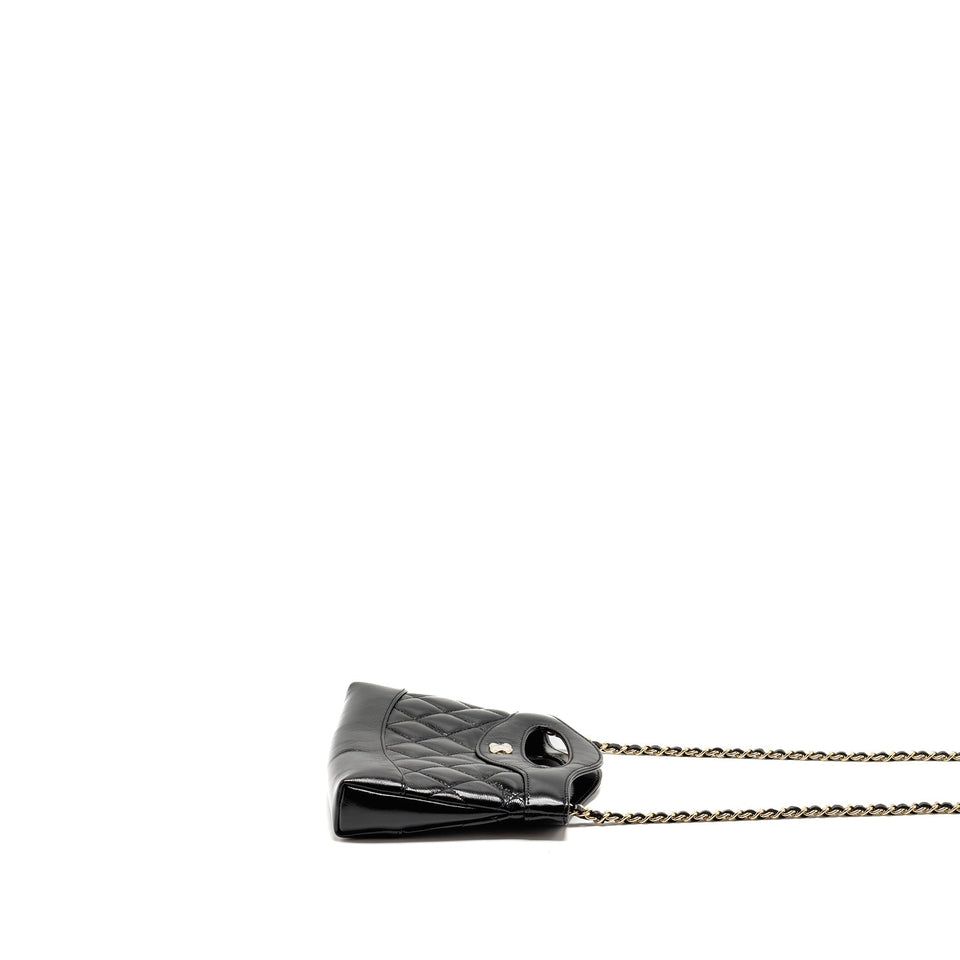 Chanel Mini 31 Clutch with Chain Shiny Calfskin Black L (Microchip)