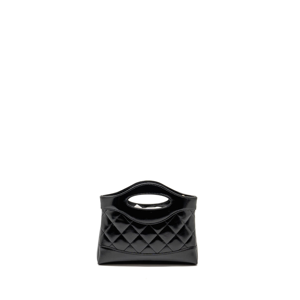 Chanel Mini 31 Clutch with Chain Shiny Calfskin Black L (Microchip)