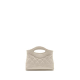 Chanel Mini 31 Clutch With Chain Shiny Lambskin White L (microchip)