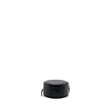 Chanel round sip clutch with chain caviar black