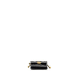 Chanel 21A Gold Crush Mini Flap Clutch with Adjustable Chain Calfskin Black