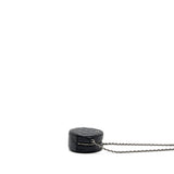 Chanel round sip clutch with chain caviar black