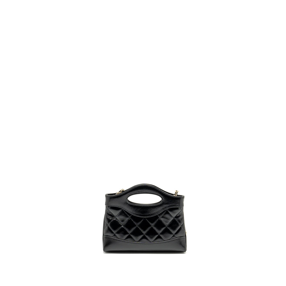 Chanel mini 31 Clutch with Chain Shiny Calfskin Black L (Microchip)
