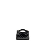 Chanel mini 31 Clutch with Chain Shiny Calfskin Black L (Microchip)