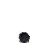 Chanel round sip clutch with chain caviar black