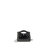 Chanel mini 31 Clutch with Chain Shiny Calfskin Black L (Microchip)