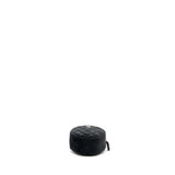 Chanel Pearl Crush Round Clutch Quilted Velvet Black L