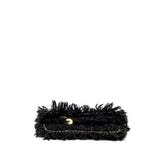 Chanel Fringe Paris Cosmopolite Clutch Tweed Black
