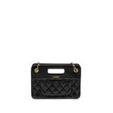 Chanel 23S Clutch Bag With Chain Calfskin Black Brush  (microchip)